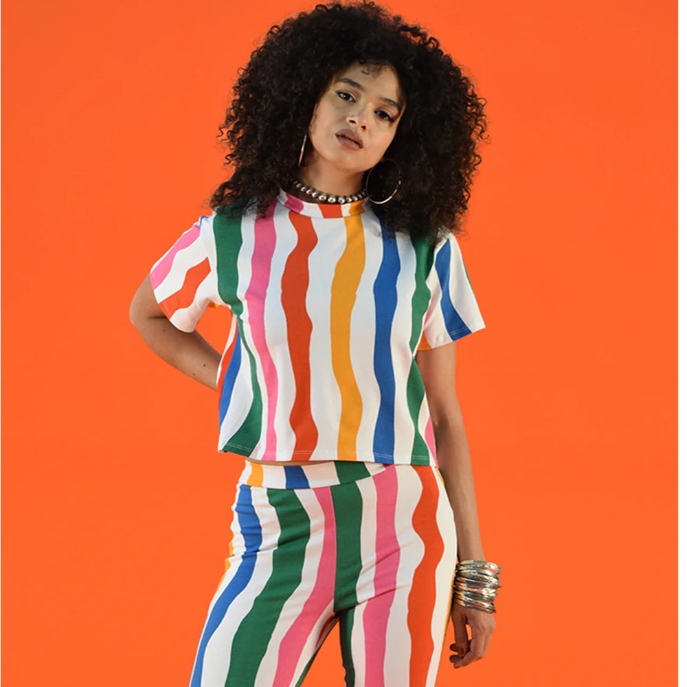 Nooworks Salvation Stripe Crop Top